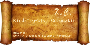 Királyfalvi Celesztin névjegykártya